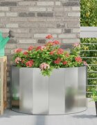 vidaXL Кашпа Сребрист 90 x 45 x 50 см Галванизирана стомана