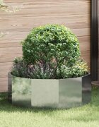 vidaXL Кашпа Сребрист 90 x 90 x 35 см Галванизирана стомана