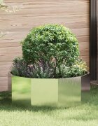vidaXL Кашпа Сребрист 90 x 90 x 35 см Неръждаема стомана