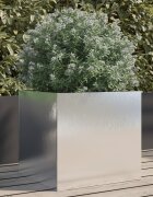 vidaXL Кашпа сребриста 42x40x39 см неръждаема стомана