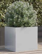 vidaXL Кашпа сребриста 42x40x39 см поцинкована стомана