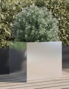 vidaXL Кашпа сребриста 49x47x46 см неръждаема стомана