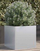 vidaXL Кашпа сребриста 49x47x46 см поцинкована стомана