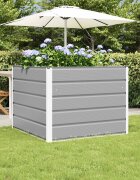 vidaXL Кашпа Светлосиво 100 x 100 x 75 см Стомана