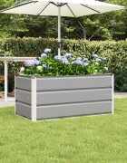 vidaXL Кашпа Светлосиво 100 x 50 x 45 cm Галванизирана стомана