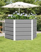 vidaXL Кашпа Светлосиво 129 x 129 x 75 см Стомана