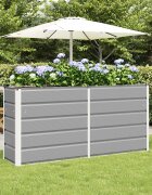 vidaXL Кашпа Светлосиво 160 x 40 x 75 см Стомана