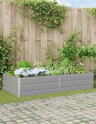 vidaXL Кашпа Светлосиво 195 x 100 x 45 см Поцинкована стомана
