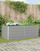 vidaXL Кашпа Светлосиво 195 x 100 x 75 см Поцинкована стомана