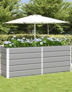 vidaXL Кашпа Светлосиво 195 x 50 x 75 см Галванизирана стомана