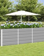 vidaXL Кашпа Светлосиво 240 x 40 x 75 см Стомана