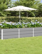 vidaXL Кашпа Светлосиво 240 x 80 x 45 cm Стомана
