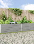 vidaXL Кашпа Светлосиво 385 x 100 x 75 см Поцинкована стомана