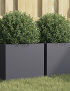vidaXL Кашпи 2 бр антрацит 32x30x29 см студеновалцувана стомана