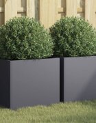 vidaXL Кашпи 2 бр антрацит 42x40x39 см стомана
