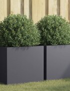 vidaXL Кашпи 2 бр антрацит 49x47x46 см стомана