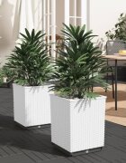 vidaXL Кашпи 2 бр Бели 30x30x37 см полипропилен