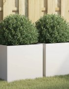 vidaXL Кашпи 2 бр бели 42x40x39 см стомана