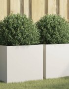 vidaXL Кашпи 2 бр бели 49x47x46 см стомана