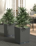 vidaXL Кашпи 2 бр черни 30x30x37 см полипропилен