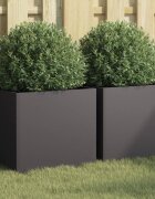 vidaXL Кашпи 2 бр черни 42x40x39 см стомана