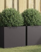 vidaXL Кашпи 2 бр черни 49x47x46 см стомана