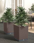 vidaXL Кашпи 2 бр Кафяви 30x30x37 см полипропилен