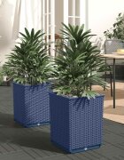 vidaXL Кашпи 2 бр синьо сив 30x30x37 см полипропилен