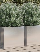 vidaXL Кашпи 2 бр сребристи 32x30x29 см неръждаема стомана