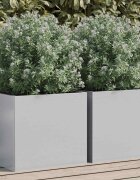 vidaXL Кашпи 2 бр сребристи 32x30x29 см поцинкована стомана