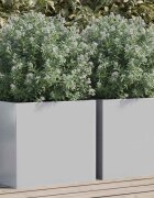 vidaXL Кашпи 2 бр сребристи 42x40x39 см поцинкована стомана