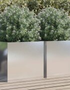 vidaXL Кашпи 2 бр сребристи 49x47x46 см неръждаема стомана