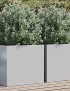 vidaXL Кашпи 2 бр сребристи 49x47x46 см поцинкована стомана