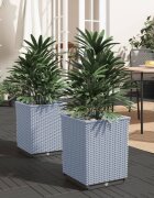 vidaXL Кашпи 2 бр светлосиви 30x30x37 см полипропилен