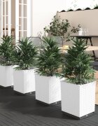 vidaXL Кашпи 4 бр Бели 30x30x37 см полипропилен