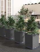 vidaXL Кашпи 4 бр черни 30x30x37 см полипропилен