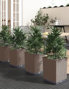vidaXL Кашпи 4 бр Кафяви 30x30x37 см полипропилен