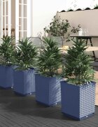 vidaXL Кашпи 4 бр синьо сив 30x30x37 см полипропилен