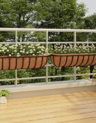 vidaXL Кашпи за стена 2 бр с кокосово влакно черни 91x20x23 см стомана