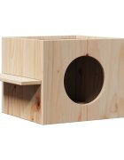 vidaXL Къща за котки 51x35x30 cm масивна дървесина бор