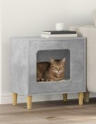 vidaXL Къща за котки Бетон 51 x 30 x 52 см Инженерна дървесина
