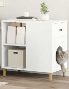 vidaXL Къща за котки Бяло 72 x 425 x 70 см Инженерна дървесина