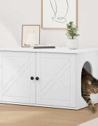 vidaXL Къща за котки Бяло 85 x 55 x 505 см Инженерна дървесина