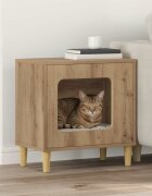 vidaXL Къща за котки Дъб артизан 51 x 30 x 52 см Инженерна дървесина