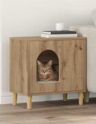 vidaXL Къща за котки Дъб артизан 51 x 30 x 52 см Инженерна дървесина