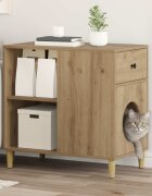 vidaXL Къща за котки Дъб артизан 72 x 425 x 70 см Инженерна дървесина