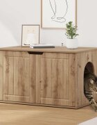 vidaXL Къща за котки Дъб Артизан 85 x 55 x 505 см Инженерна дървесина