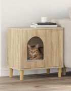 vidaXL Къща за котки Дъб сонома 51 x 30 x 52 см Инженерна дървесина