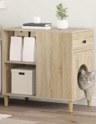 vidaXL Къща за котки Дъб сонома 72 x 425 x 70 см Инженерна дървесина