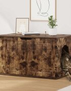 vidaXL Къща за котки Димян дъб 85 x 55 x 505 см Инженерна дървесина